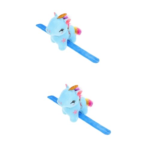 TOPBATHY 2st Slap-armband Plüsch-slap- Einhorn Stofftier Interaktive Spielzeugfigur Huggables-plüsch Handgelenkumarmung Schlagringe Einhorn-gastgeschenke Schnapparmband Pp Baumwolle von TOPBATHY