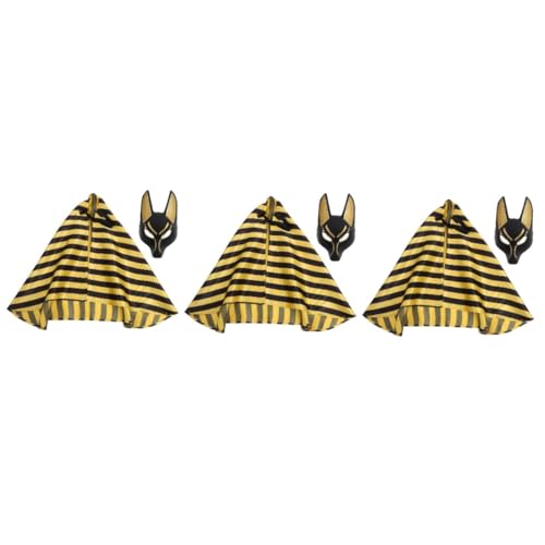 TOPBATHY 3 Sätze Anubis-maske Halloween-fuchsmaske Opernmaske Fuchs-cosplay-maske Venezianische Maske Retro-ägypten-maske Therische Maske Kostüm Bühnenauftrittsmaske Ball Masken Kunststoff von TOPBATHY