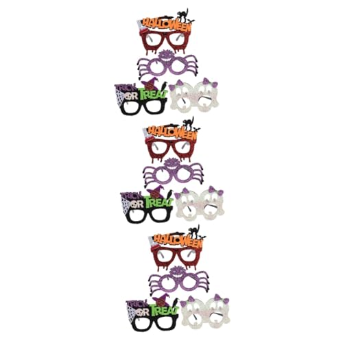 TOPBATHY 3 Sätze Halloween-partybrille Halloween Dekoration Party Brille Lustige Partybrille Halloween- Gruselige Brille Party-Cosplay-Brille Partyzubehör Papier 4 Stück * 3 von TOPBATHY