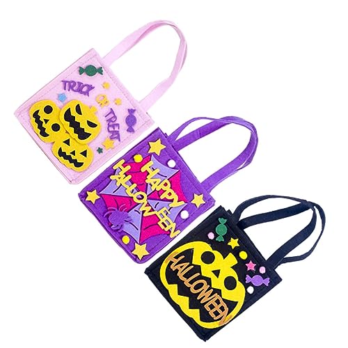 TOPBATHY 3 Stück Boxen Aus Filz Süßigkeitentüten Halloween Dekoration Süßigkeiten Eimer Tragetasche Tragetaschen Halloween Taschen Süßigkeiten Eimer Für Partytasche Zuckerhalter von TOPBATHY