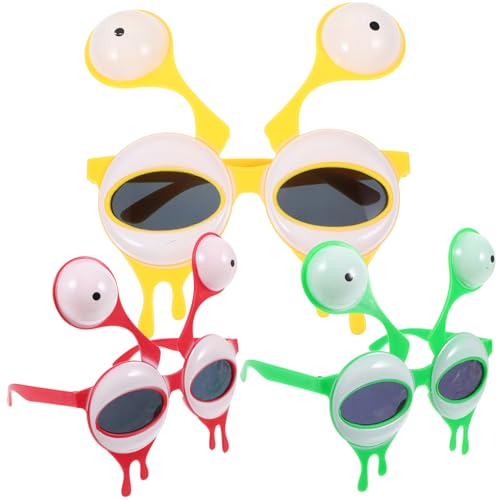 TOPBATHY 3 Stück Lustige Brille Damen Sonnenbrille Sonnenbrille Brille Sonnenbrille Alien Sonnenbrille Requisite Alien Zubehör Cosplay Alien Kostüm Lustiges Alien Kostüm Alien von TOPBATHY