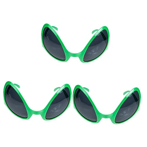 TOPBATHY 3st Alien-sonnenbrille Außerirdische Sonnenbrille Karnevalskostüm Brille Grüne Alien-brille Alien-eye-sonnenbrille Grüne Brille Kostüme Für Erwachsene Neuheitsbrille Plastik von TOPBATHY