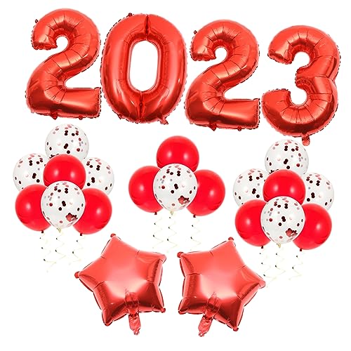 TOPBATHY 4 Sätze 2023 Aluminiumfolienballon Luftballons für die Party Luftballons für Silvesterparty wandverkleidung wand polsterung Zahlenballons Dekor Latexballon Festivalballons Emulsion von TOPBATHY