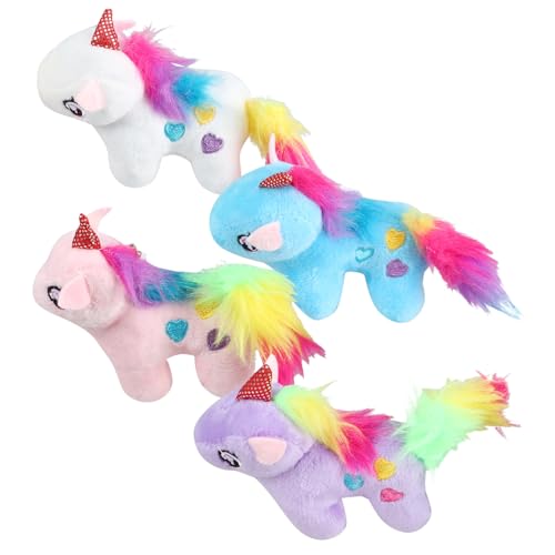 TOPBATHY 4 Stück Einhorn Schlüsselanhänger Plüsch-einhorn-charms Kuscheltier-anhänger Kuscheltier Schlüsselanhänger Plüsch-einhorn-dekor Plüsch-schlüsselanhänger Als Ornament Pp Baumwolle von TOPBATHY