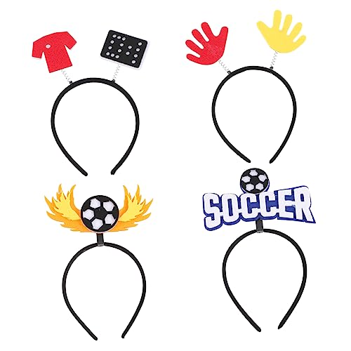 TOPBATHY 4 Stück Fußball Motto Geschenke Party Stirnband Fußball Haarband Party Mittelstücke Für Tische Fußball Wettbewerbs Stirnband Mädchen Fußball Haarband Fußball Haar von TOPBATHY