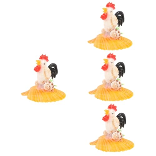 TOPBATHY 4 Stück Muscheltier-Ornamente Kinder Bastelset Bastelsets Für Kinder Dekoration Tierstatue Tierkreis-Huhn-Statue Hühnerskulptur Kreative Hühnerstatue Kleine Hühnerstatuen Hülse von TOPBATHY