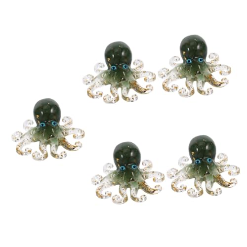 TOPBATHY 5st Ornamente Oktopus-Statue Schreibtisch-Tier-Statue Oktopus-skulptur Tierskulptur Meerestiere Oktopus-briefbeschwerer Oktopus-Modell Oktopus-Miniatur Natürliche Jade von TOPBATHY