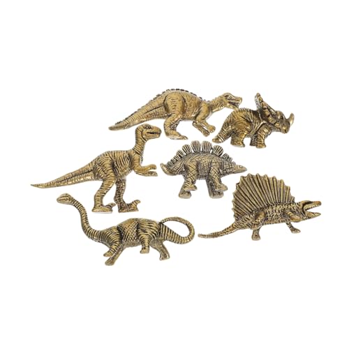 TOPBATHY 6 Stück Dinosaurier Ornamente Mini Spielzeug Spielzeughaus Puppenhaus Messing Miniatur Dinosaurier Antikes Innendekoration Mini Messing Dinosaurier Ornament von TOPBATHY