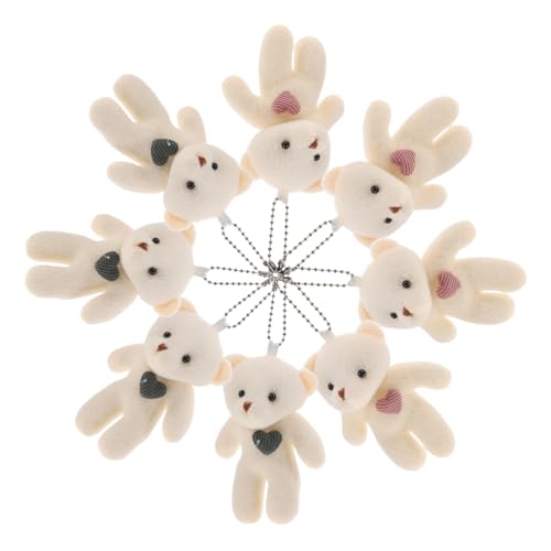 TOPBATHY 8 Stück Bären Schlüsselanhänger Kleine Tiere Hochzeitsfeier Partygeschenke Mini Bärenfiguren Abschlussparty Zubehör Winzige Abschluss Stofftiere Partygeschenke Bärenpuppe von TOPBATHY