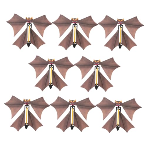 TOPBATHY 8st Fledermaus- -Requisiten Fliegende Knifflige Requisite Halloween-Dekoration Gruselige Fledermaus Halloween Fliegende Fledermaus Halloween-Aufzug Plastik Light Brown von TOPBATHY