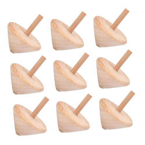 TOPBATHY 9st Kreiselspielzeug Aus Holz Außendekoration Lampen-kits Dekoratives Puppenhaus Handspielzeug Streamer- Babyspielzeug Oberteil in Log-farbe Hölzern Beige von TOPBATHY