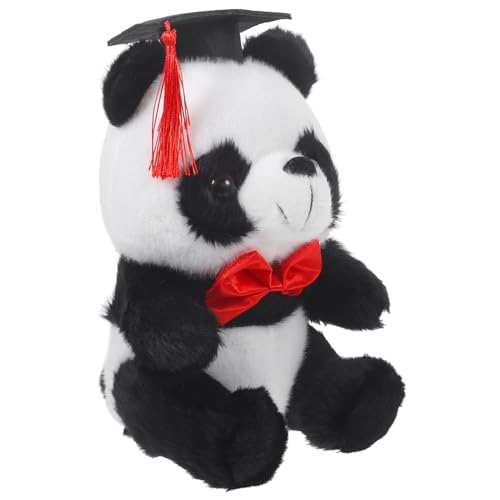 TOPBATHY Abschluss-Panda-Figur Puppe Abschluss-kuscheltiere Panda Schönes Kuscheltier Gefüllter Panda Abschluss-Cartoon-Panda Bequemes Stofftier Abschlusspanda Rot Plüsch von TOPBATHY