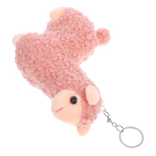 TOPBATHY Alpaka-schlüsselanhänger Alpaka-gastgeschenke Stofftier Mit Babys Alpaka Stofftier Schaf Schlüsselanhänger Rosa Tiere Lamas-spielzeug Alpaka-kuscheltier Süße Kuscheltiere Plüsch von TOPBATHY