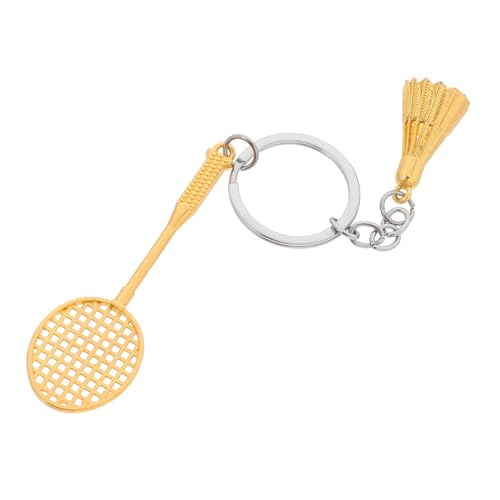 TOPBATHY Badmintonschläger-schlüsselanhänger Schlüsselanhänger Aus Metall Schlüsselanhänger Mit Badminton-anhänger Badminton-zubehör Badminton-dekorationen Zinklegierung Golden von TOPBATHY