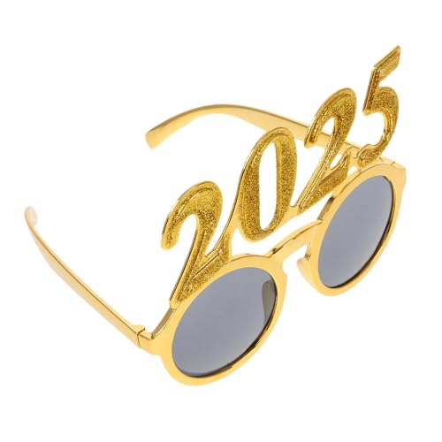 TOPBATHY Digitale Brille Brillen-foto-requisite Partybrillen Für Das Neue Jahr 2025 Glitzerbrille Neujahrsbrille Abschlussbrille Weihnachtsbrille Partybrille 2025 Anzahl Brillen Golden Stk von TOPBATHY