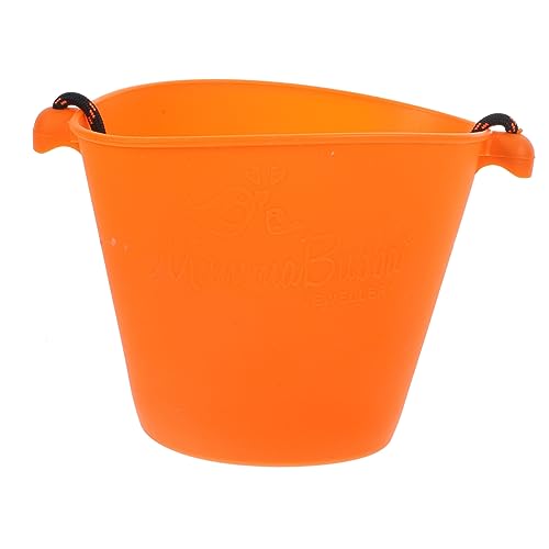 TOPBATHY Faltbarer Eimer Für Tragbarer Zusammenklappbarer Wassereimer Für Outdoor Spiele Strand Und Badewanne Orange Ideal Für Sandspielzeug Und Wasserspaß von TOPBATHY