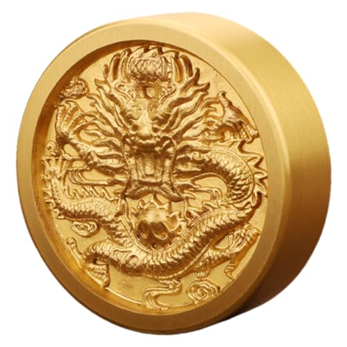 TOPBATHY Fliegender Drache Briefbeschwerer Dekorationen Gedenkstätte Ornamente Ring Gold Figur Drachenstatuen Briefbeschwerer Messing Chinesische Kalligraphie Briefbeschwerer Metall von TOPBATHY