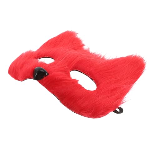 TOPBATHY Einzigartige Halbmaske Pelzige Katzenmaske Für Erwachsene Halloween Party Maske Plüsch Tiermaske Halbtier von TOPBATHY