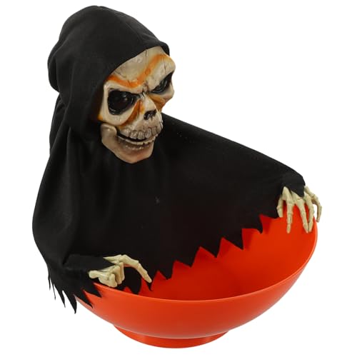TOPBATHY Halloween LED Leuchtende Skelett Schüssel mit Beweglichem Kopf und Sound Halloween Süßigkeiten Schale aus Langlebigem Dekorative Party Schale für Garten und Drinnen TOPBATHY Halloween LED Leuchtende Skelett Schüssel mit Beweglichem Kopf und Sound Halloween Süßigkeiten Schale aus Langlebigem Dekorative Party Schale für Garten und Drinnen von TOPBATHY
