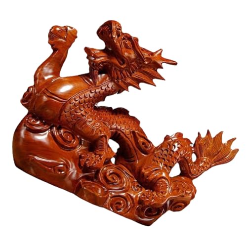 TOPBATHY Drachen Figur Drache Figur Holzschnitzerei Von Tenglong-Ornamenten Plüsch Dekorationen Für Aquarien Figur Aquariumdekorationen Drachenstatue Verzierung in Drachenform Holzdrache Hölzern von TOPBATHY