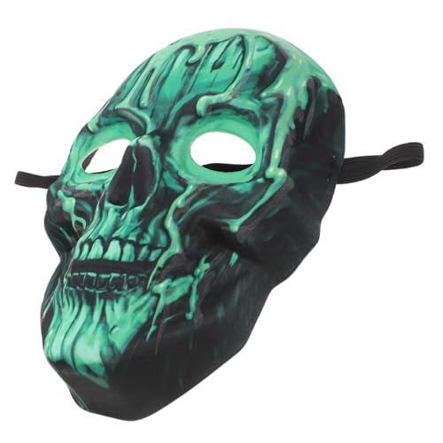 TOPBATHY Im Dunkeln Leuchtende Totenkopfmaske Teufelsmaske Schädelmaske Halloween-kostüme Für Männer Halloween-kostüme Für Teenager Weiße Maskerademaske Gothic-maske Cosplay-maske Eva Green von TOPBATHY