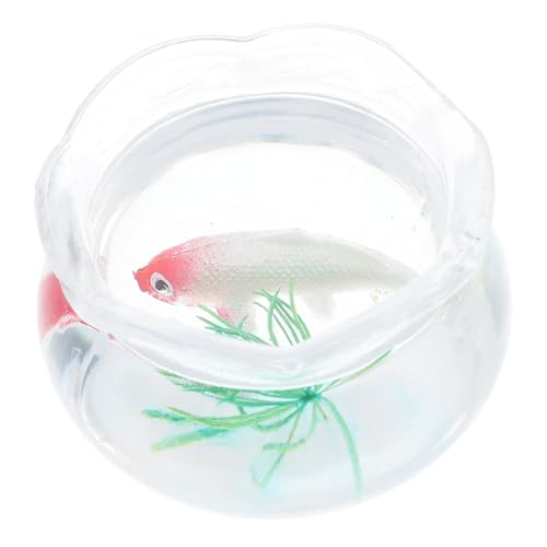 TOPBATHY Winziges Aquarium Fisch Spielzeug Miniatur Aquarium Ornament Für Puppenhaus Büro Schreibtisch von TOPBATHY