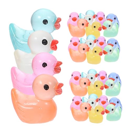 TOPBATHY Mini Enten Figuren Aus Harz Bunte Miniatur Enten Für Garten Dekoration Teich Deko Und Puppenhaus Leuchtende Garten Enten Als Kreative Wohnaccessoires von TOPBATHY