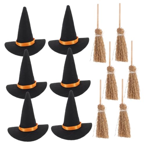 TOPBATHY Mini-hexenhut Set Mit Mini-Hexenbesen Für Halloween-Dekoration Bastelzubehör Für Zauberer Platzsparende Miniatur-Dekoration Für Schreibtische Und Regale Wiederverwendbare TOPBATHY Mini-hexenhut Set Mit Mini-Hexenbesen Für Halloween-Dekoration Bastelzubehör Für Zauberer Platzsparende Miniatur-Dekoration Für Schreibtische Und Regale Wiederverwendbare von TOPBATHY