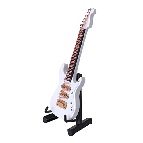 TOPBATHY Miniatur-gitarrenspielzeug Dekoratives Gitarrenmodell Einzigartiges Musikinstrumenten- Weißes Mini-Gitarren- von TOPBATHY