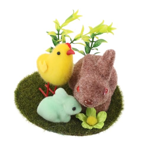 TOPBATHY Osterdekorationen Mini-Hasen-Ornament Kinderspielzeug Puppenhauszubehör Haustier für Toys Uhrnde Hasenstatue kleines Kaninchenhandwerk Beflockung von TOPBATHY