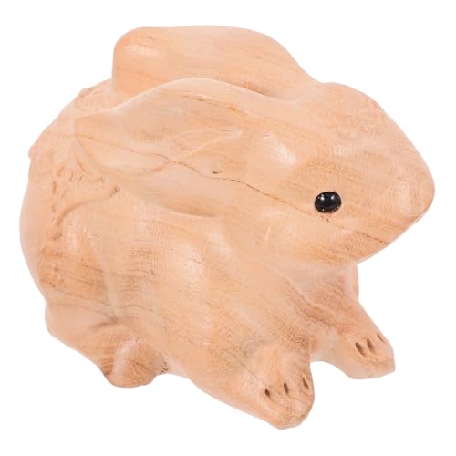 TOPBATHY Handgeschnitzte Holzfigur Osterhase Mittelpunkt Wohndekor Miniatur Skulptur von TOPBATHY