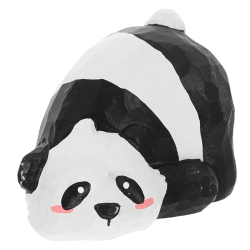 TOPBATHY Panda-verzierung Panda-Modell Dekorative Panda-Statue Hofpanda Gartendekoration Dekorativer Panda Garten-Panda-Figur Garten-Panda-Statue Mini Geschnitzter Panda Panda-schmuck Holz von TOPBATHY