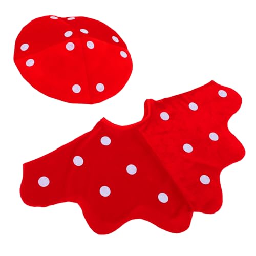 TOPBATHY Pilzhut Schal Set Kostüme Für Erwachsene Erwachsenenkostüme Halloween Kostüme Kostüm Musher Kostüm Halloween Cosplay Kostüme Halloween Kostüm Für Party Hüte Aus Stoff Rot von TOPBATHY