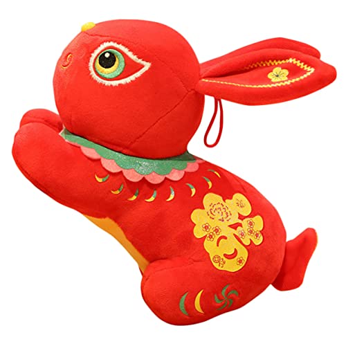 TOPBATHY Plüsch-Kaninchen- Hasen Karikatur Dinosaurier ausgestopft Figuren kaninchenspielzeuge Rabbit Toys Desktop-Kaninchenpuppe Sternzeichen Hase Puppe PP Baumwolle rot von TOPBATHY