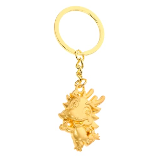 TOPBATHY Schlüsselanhänger Knoten-quasten-dekor Tiertaschenanhänger Drachenstatue Figur Drachen-anhänger-charms Hängende Verzierung Für Taschen Glücksdrachen-anhänger Golden Metall von TOPBATHY