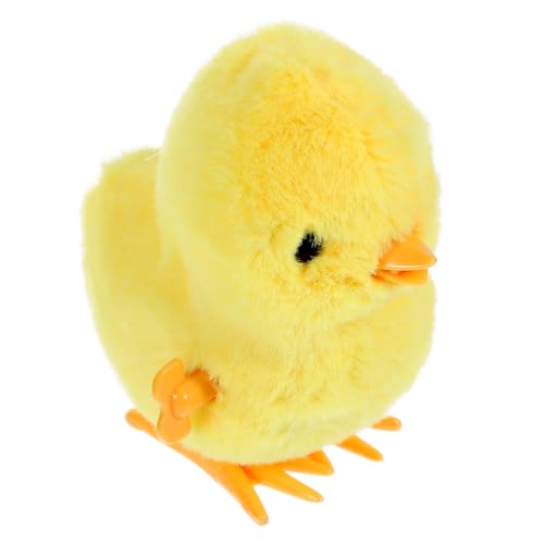 TOPBATHY Springendes gelbes Huhn Hähnchen aufziehen Hundespielzeug Futterspender Ratte Marienkäfer chicken toy Aufziehbares Huhn Plüschtiere Kinderspielzeug Uhrwerkspielzeug Plastik Yellow von TOPBATHY