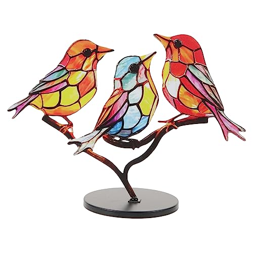 TOPBATHY Vogelschmuck Kolibri-Figuren Vogelfigur Mit Sockel Vogel Stehen Vogelbarsch Vogelhaus Desktop-Vogel-Ornament Vogel- Vogelspielplatz Vogelhäuser Im Freien Vögel-Statue Acryl von TOPBATHY