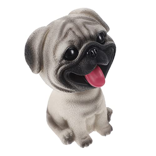 TOPBATHY Wackelkopf Hund Dekoration Lustiges Resin Hundefigur Für Auto Und Schreibtisch Niedlicher Pug Wackelhund Als Originelles Wohnaccessoire Und Geschenksidee Ideal Für von TOPBATHY