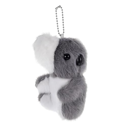 TOPBATHY üsch Koala Schlüsselanhänger Fluffiges Kuscheltier Pendant Für Taschen Und Rucksäcke Grauer Koala Mit Perlenkette Ideal Als Oder Mitbringsel von TOPBATHY