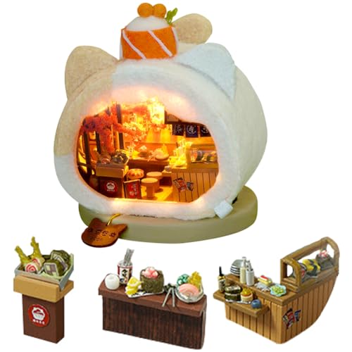 TOPBSFARNY 3D Holz Buchständer Puzzle DIY Puppenhaus Holz Plüsch Patchwork Nook Modellbausatz mit LED-Licht für Erwachsene zum Bauen Kreativität Weihnachten Halloween von TOPBSFARNY