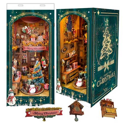 TOPBSFARNY DIY Book Nook Kit, DIY Dollhouse Booknook Booknook Bookshelf Insert Decor, 3D Wooden Puzzles with LED, Halloween Christmas Birthday Gift Home Decor for Adults von TOPBSFARNY