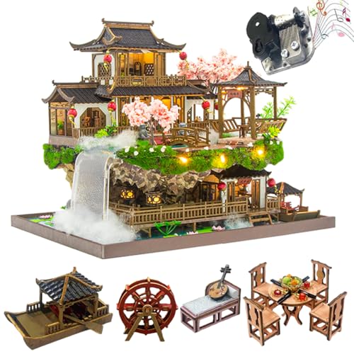TOPBSFARNY Maßstab 1:24 DIY Miniatur Puppenhaus Kit Chinesischer Stil DIY Cottage Wonderland Alte Stadt Gebäude Villa Handgemachtes Modellhaus Kreativität Geburtstagsgeschenk Weiblich (ohne TOPBSFARNY Maßstab 1:24 DIY Miniatur Puppenhaus Kit Chinesischer Stil DIY Cottage Wonderland Alte Stadt Gebäude Villa Handgemachtes Modellhaus Kreativität Geburtstagsgeschenk Weiblich (ohne von TOPBSFARNY