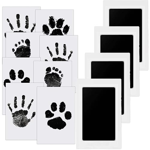 TOPHOPE Baby Handabdruck und Fußabdruck, Abdruckset für Neugeborene 0-6 Monate, Set, Hund, Pfotenabdruck Katze, Clean Touch Stempelkissen von TOPHOPE