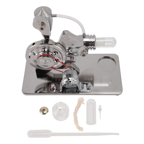 Hot Air Stirling Dampfmotormodell, Stromerzeugerspielzeug, Farbenfrohe LED -Aluminiumlegierung Motormodell, Bildungs- und Imaginative Physik -Experiment -Kit für und Erwachsene von TOPINCN