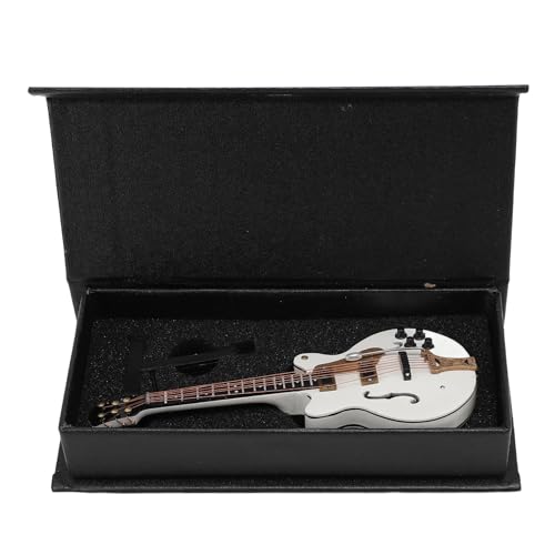 Miniatur Gitarre mit Ständer und Koffer, Mini Musikinstrument Nachbildung, Ornament, Gitarren Nachbildung, Modell, Koffer, Dekoration von TOPINCN