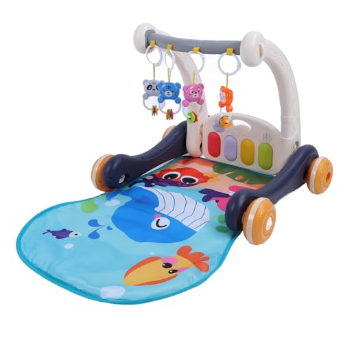 TOPINCN Baby Push Walker Turnmatte, Multifunktionale Spielmatte mit Kinderwagen-Design, Langlebige Investition, Verbessert die Bewegungsübungen, Ideal für Bauchmatten von TOPINCN