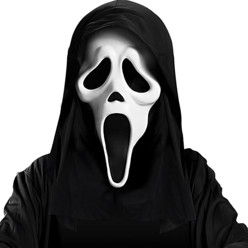 TOPJOWGA Halloween Gruselige Masken, Halloween Ghostface Maske, Horror Schrei Masken, Halloween Ghostface Maske, Maske Gruselige Requisiten, Gruselmaske für Karneval Cosplay Halloween Party von TOPJOWGA