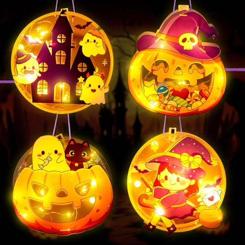 TOPJOWGA Laternen Bastelset für Kinder, 4 Stück Laterne St Martin mit Laternenstab & Led Licht, Laternen zum Selber Basteln, Martinstag/St. Martin's Day Halloween Party Dekoration TOPJOWGA Laternen Bastelset für Kinder, 4 Stück Laterne St Martin mit Laternenstab & Led Licht, Laternen zum Selber Basteln, Martinstag/St. Martin's Day Halloween Party Dekoration von TOPJOWGA
