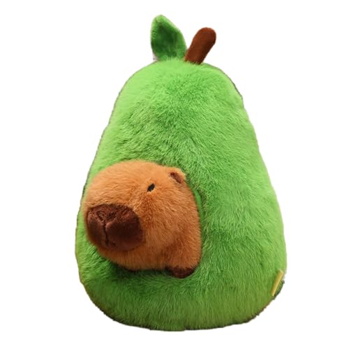 TOPLITHE Avocado Capybara Plüschtier, Weiches Kuscheliges Kuscheltiere Mit Abnehmbarer Avocado Form for Kinder Erwachsene(35CM/13IN) von TOPLITHE