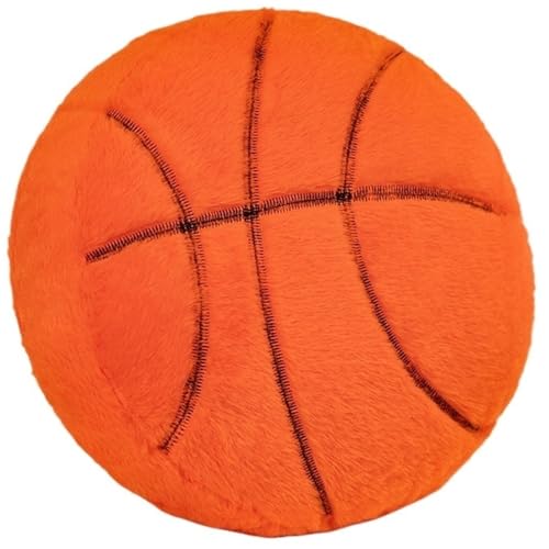 TOPLITHE Basketball Plüschkissen, 35cm Fußball weich gefülltes Plüschkissen in Sportballform Sofa und Schlafzimmerdekoration für Kinder als Geschenk(Basketball) von TOPLITHE